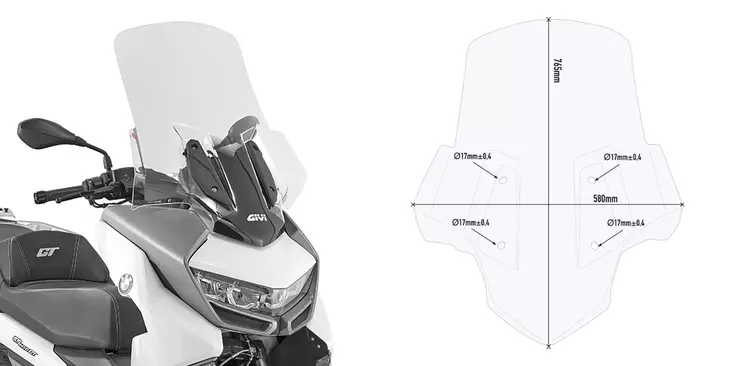 GIVI SPOILER BMW C400GT (2019) - Moottoripyörän tuulisuojat - D332035 - 1