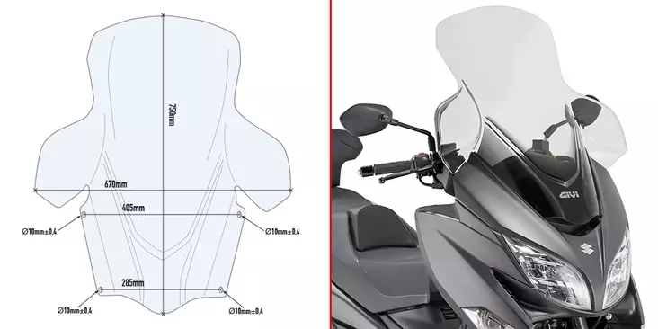 GIVI SPOILER SUZUKI BURGMAN 400 - Moottoripyörän tuulisuojat - D332155 - 1