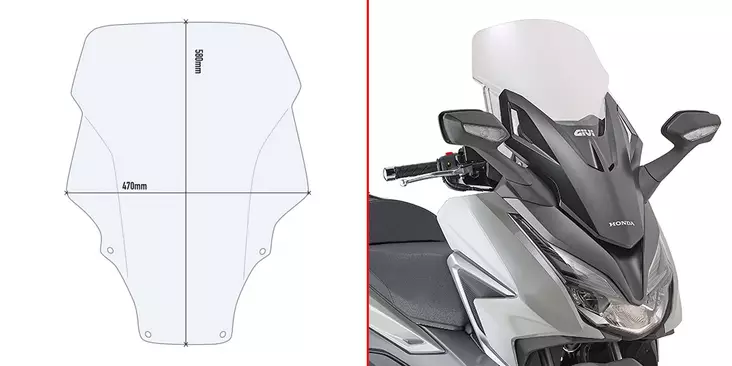 GIVI WINDSCREEN HONDA FORZA 350 (2021) - Moottoripyörän tuulisuojat - D410515 - 1