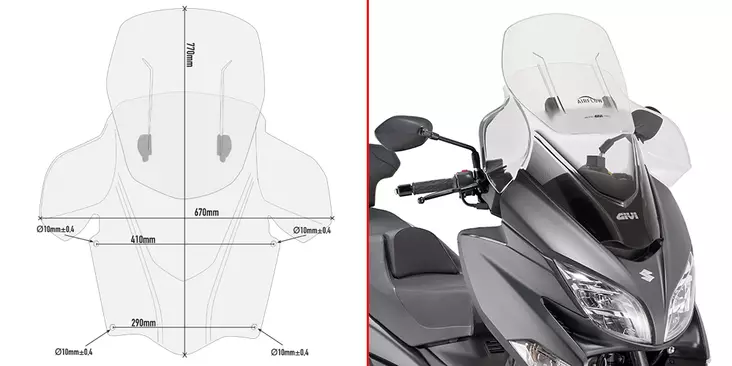 GIVI WINDSCREEN SUZUKI BURGMAN 400 - Moottoripyörän tuulisuojat - D332105 - 1