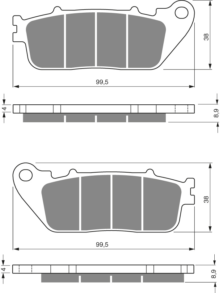 GOLDFREN Jarrupalat 277 Ceramic Carbon AD - Moottoripyörän jarrupalat - D228045 - 1