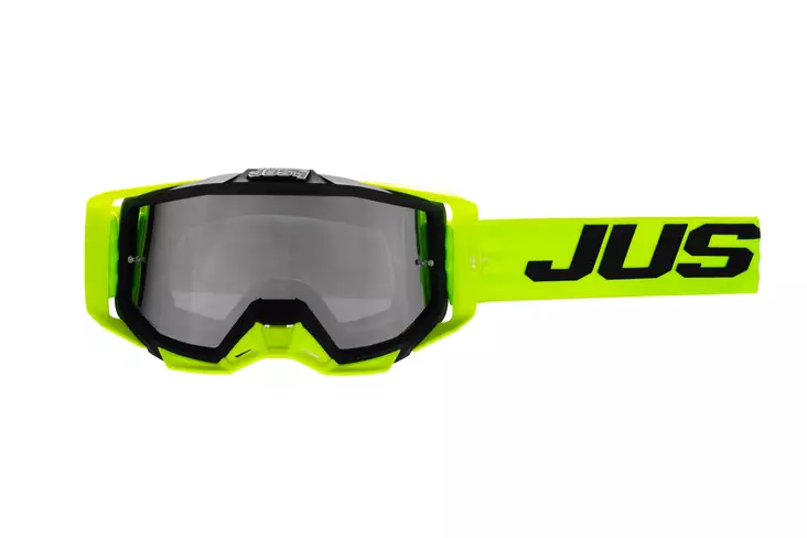 Just1 Goggle Iris 2.0 Logo Harmaa - Keltainen Fluo Peili Hopea Linssi - Offroad ajolasit - D444825 - 1