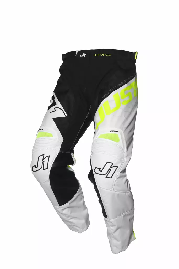 Just1 Housut J-Force Hexa Musta/Valkoinen/Keltainen Fluo - Motocross housut MX - D444925 - 1