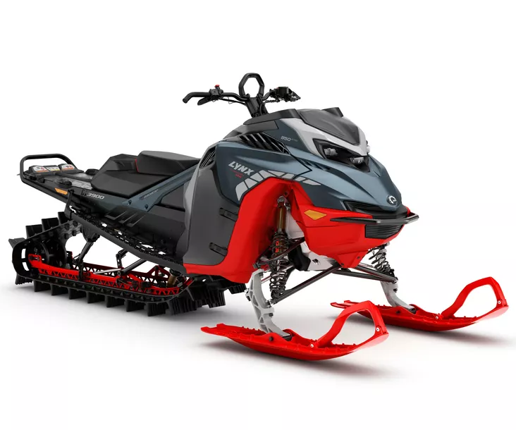 Lynx 27 Shredder DS 3900 850 E-Tec Shot 10,25" 76mm Mineral Blue / Viper Red - Lynx moottorikelkka 2027 -mallisto - 144365 - 1