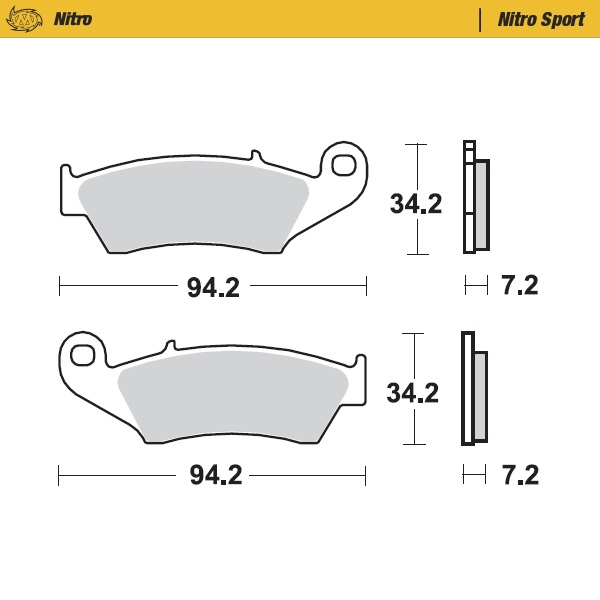 Moto-Master Nitro Racing Jarrupalat Honda: CR 125-250-500 CRF 450 XR 400-600-6 - Moottoripyörän jarrupalat - D245355 - 1