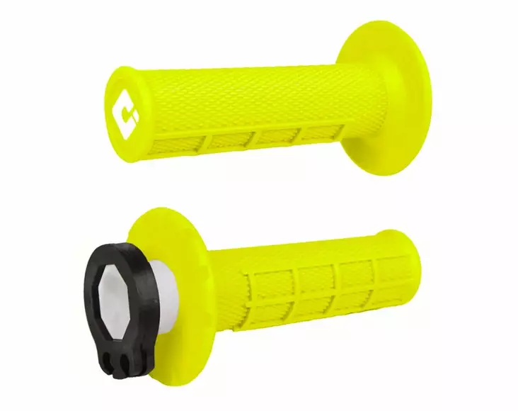 ODI Half-Waffle MX Lock-On Grip Set FLO-Yellow - Moottoripyörän kahvakumit - D509895 - 1