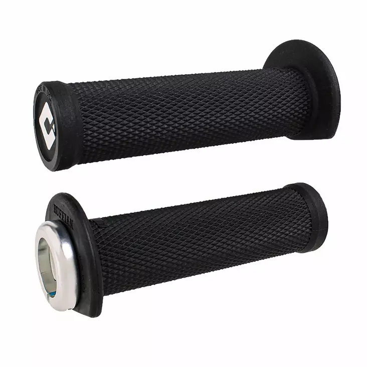 ODI (Single-Clamp) GRIPS RUFFIAN ATV/PWC - V2.1 L/O 125mm ¾ Flg Black w/Silver C - Moottoripyörän kahvakumit - D510095 - 1