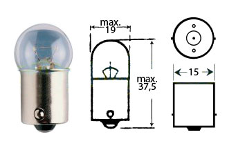 Polttimo 12v 10w Ba 15s - Polttimot - D495135 - 1