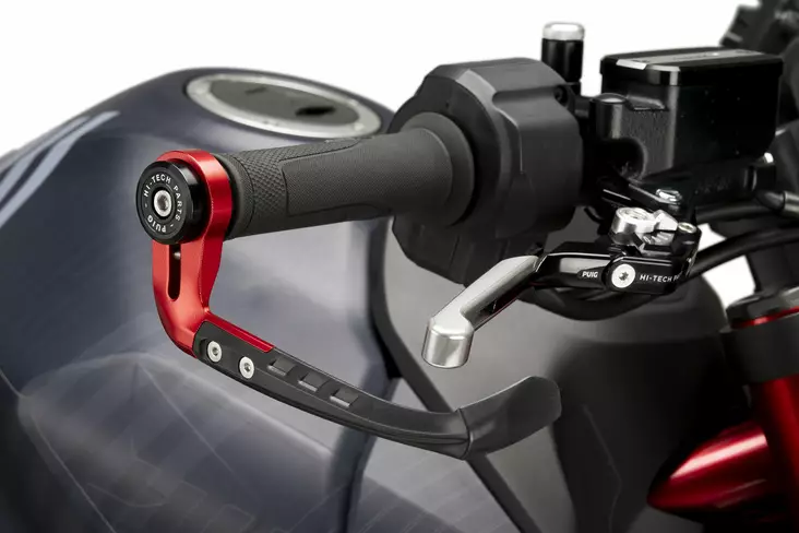 Puig Protector Brake Lever Raw C/Red - Moottoripyörän käsisuojat - D510925 - 1