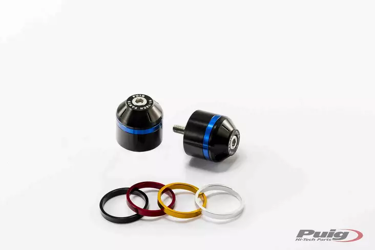Puig Short Bar End W/Rings Tiger Sport 13'16 C/Black - Moottoripyörän ohjaustangot päät - D301325 - 1