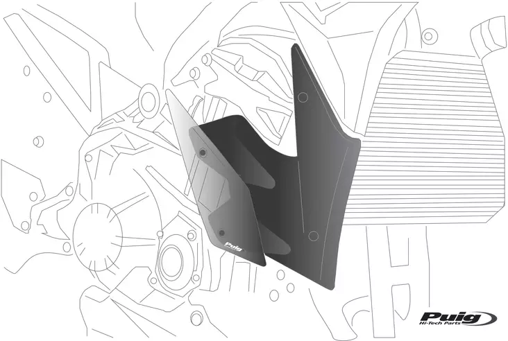 Puig Spares Deflectors Downforce Spoilers Naked C/Green - Moottoripyörän katteet & tuulenohjaimet - D390645 - 1