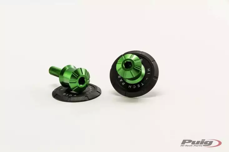 Puig Spools Hi-Tech Parts Dim.8 C/Green - Moottoripyörän kaatumatapit - D302225 - 1