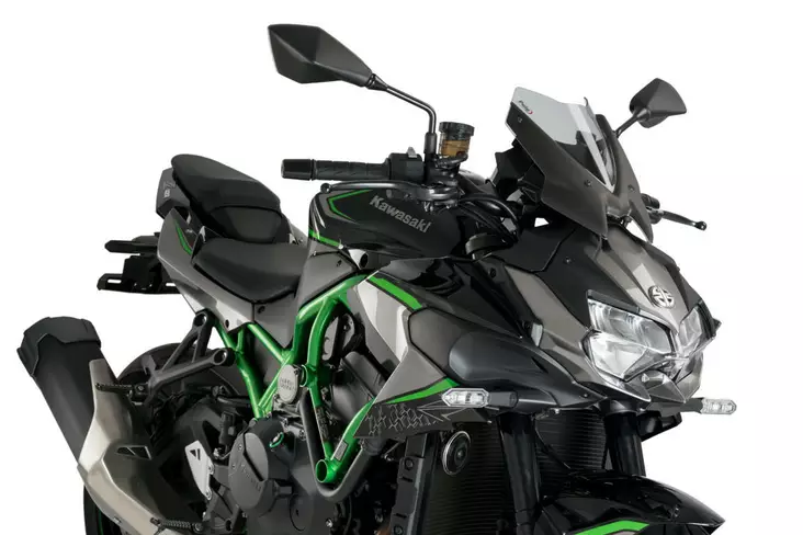 Puig Windshield New Gen. Sport Kawasaki Z H2 C/Smoke - Moottoripyörän tuulisuojat - D406895 - 1