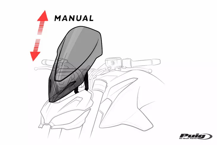 Puig Windshield New Gen. Touring Ducati Diavel 1260/S 1 - Moottoripyörän tuulisuojat - D390985 - 1
