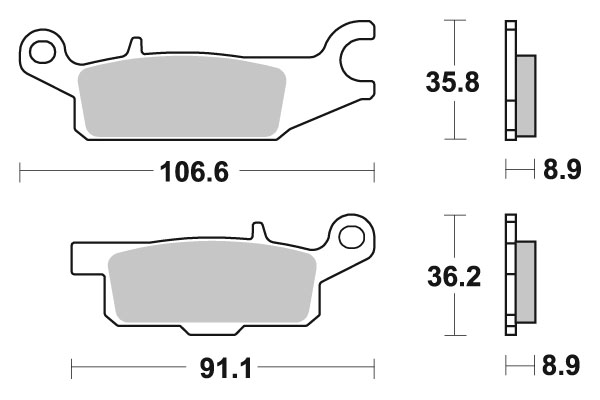 Sbs Jarrupalat Racing Sintered - Moottoripyörän jarrupalat - D221005 - 1