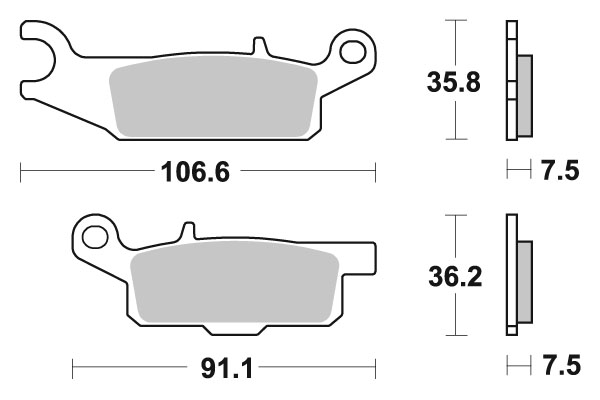 Sbs Jarrupalat Sintered Offroad - Moottoripyörän jarrupalat - D73115 - 1
