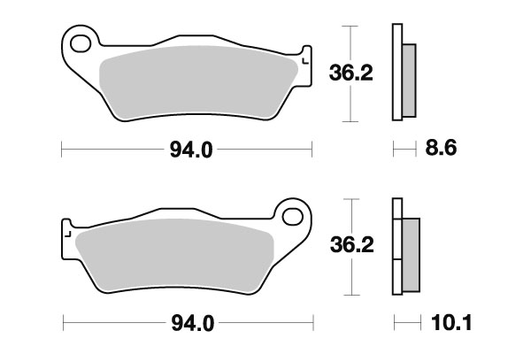 Sbs Jarrupalat Sintered Taakse - Moottoripyörän jarrupalat - D2765 - 1