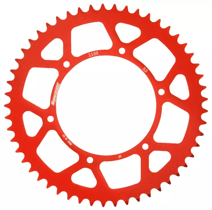 Supersprox Takaratas, Punainen, 53 hammasta (420), Ø108mm, Aprilia 14-, Derbi 10 - Mopon Takarattaat - D190445 - 1