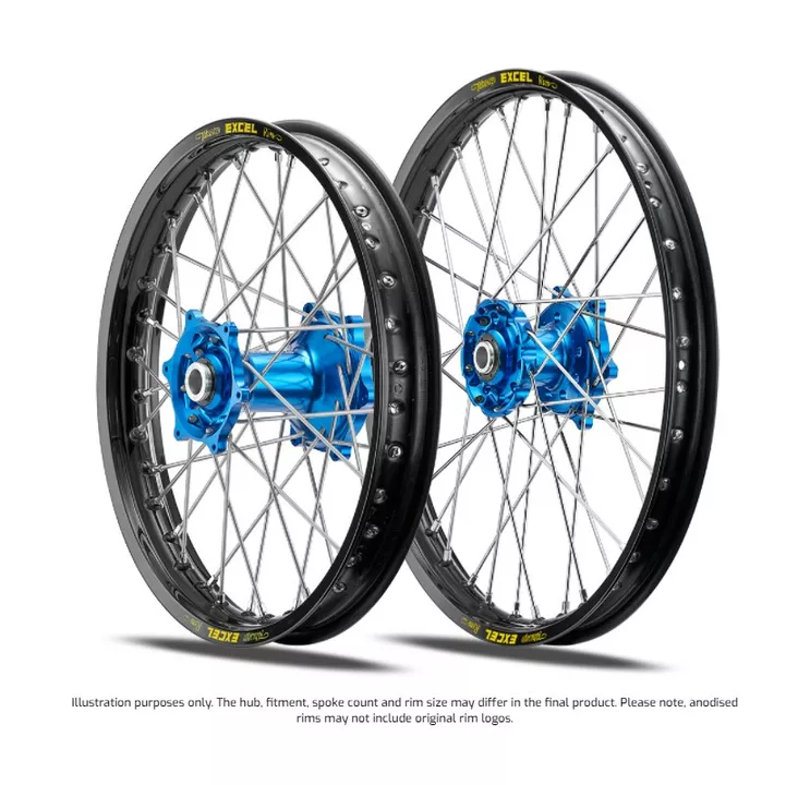 TALON Takapyörä 19x2 15 Pro Billet EXCEL YZF250/450 09- Sininen/musta - Moottoripyörän täydelliset vanteet - D442615 - 1