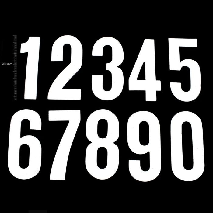 TMV Digits 200mm White '4' (20pcs) - Numeropohjat ja kilpanumerot - D449585 - 1