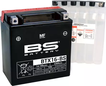 BS Battery BTX16-BS MF (cp) Maintenance Free - Akut - D262576 - 1