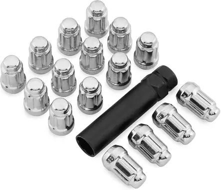 ITP Pyöränmutterisarja 12 x 1.25mm 60° kartio kromi sis.avain 16 kpl - Mönkijän vanteiden mutterit ja kapselit - D228616 - 1