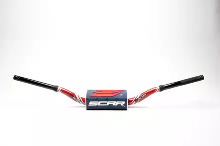 Scar Handlebar O² COLOR Ø28,6 (1 1/8”) - HIGH - RED Bar - DARK BLUE Bar pad - Moottoripyörän ohjaustangot - D480506 - 1