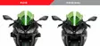 Puig Downforce Spoilers Forkawasaki Zx-6R 18' C/Black - Moottoripyörän katteet & tuulenohjaimet - D337066 - 1