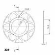 Supersprox Edge 1844:48 Sininen alumiinilevy - Moottoripyörän takarattaat - D305066 - 1