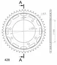 Supersprox / JT Teräs takaratas 1134.54 - Moottoripyörän takarattaat - D59886 - 2