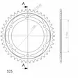 Supersprox / JT Teräs takaratas 1307.42 - Moottoripyörän takarattaat - D26606 - 2