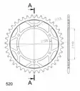 Supersprox / JT Teräs takaratas 13.39 - Moottoripyörän takarattaat - D112916 - 2