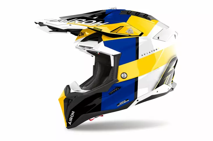 Airoh Kypärä Aviator 3 Monarch Sininen/Keltainen Kiiltävä - Offroad-kypärät - D506746 - 1