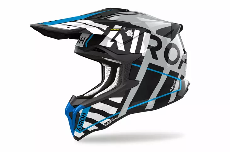Airoh Kypärä Strycker Brave sininen grey kiiltävä - Offroad-kypärät - D481036 - 1
