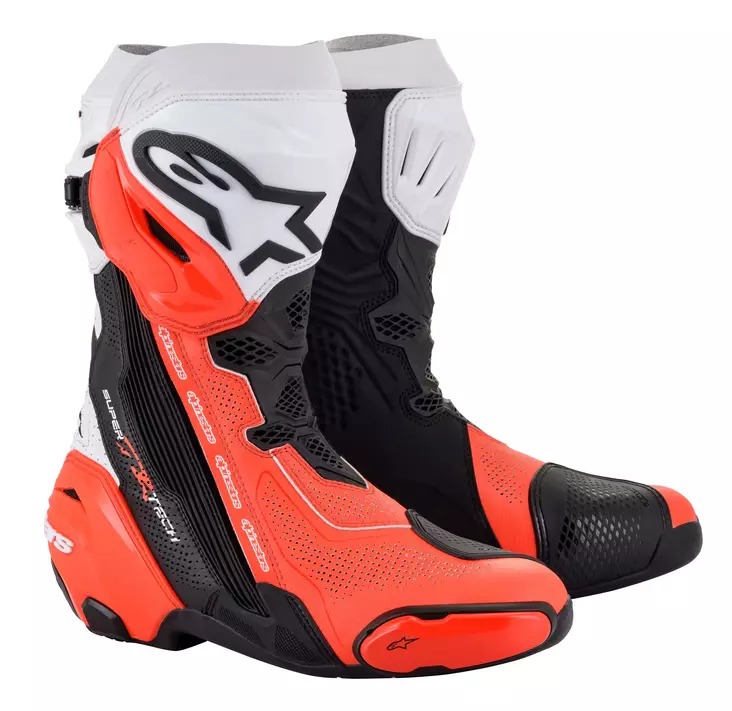 Alpinestars Ajosaapas Supertech R Vented v2 Musta/Valkoinen/Fluo Punainen - Moottoripyöräsaappaat - D372496 - 1