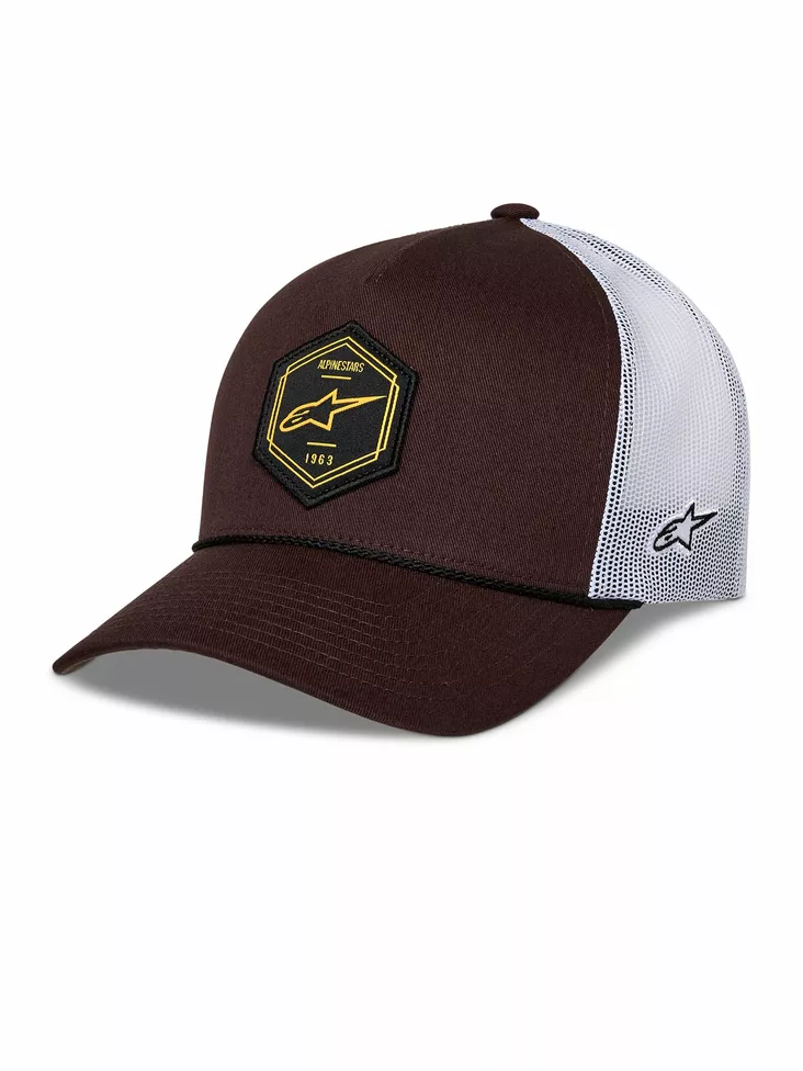 Alpinestars Lippis Hexeon Trucker Snapback Brown/Valkoinen One Size - Pipot & lippikset - D538176 - 1