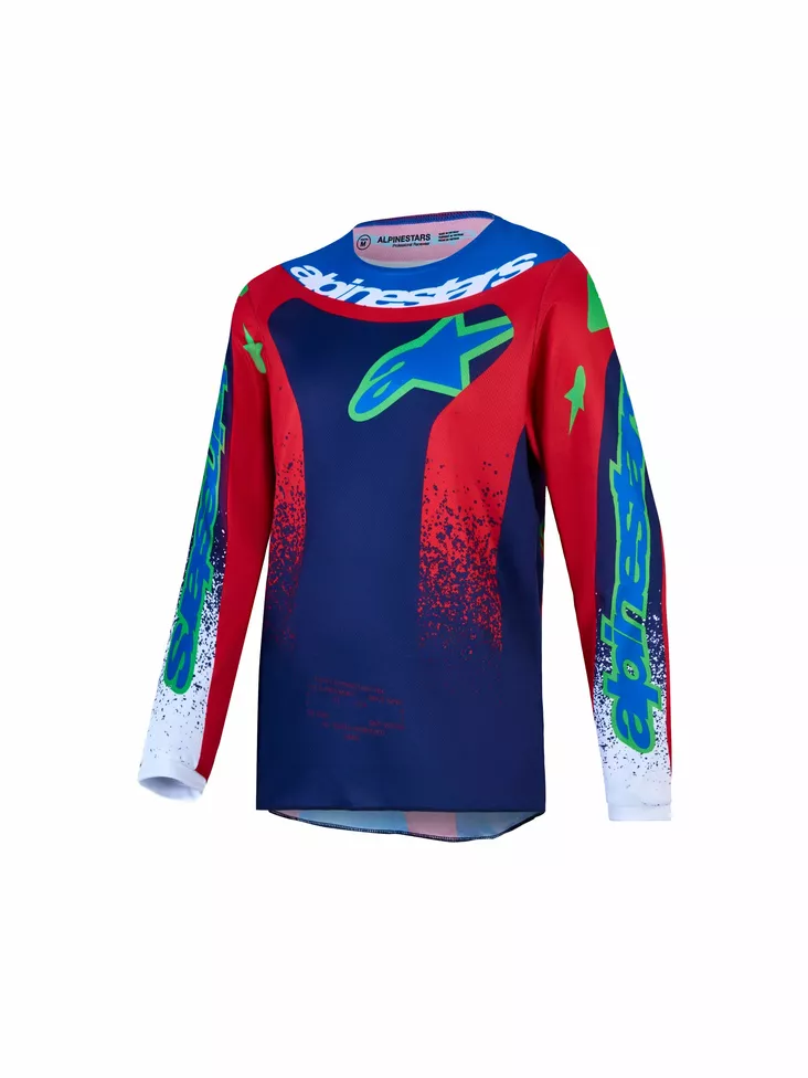 Alpinestars Paita Junior Fluid Drag Sininen/Punainen/Valkoinen - Motocross paidat MX - D540996 - 1