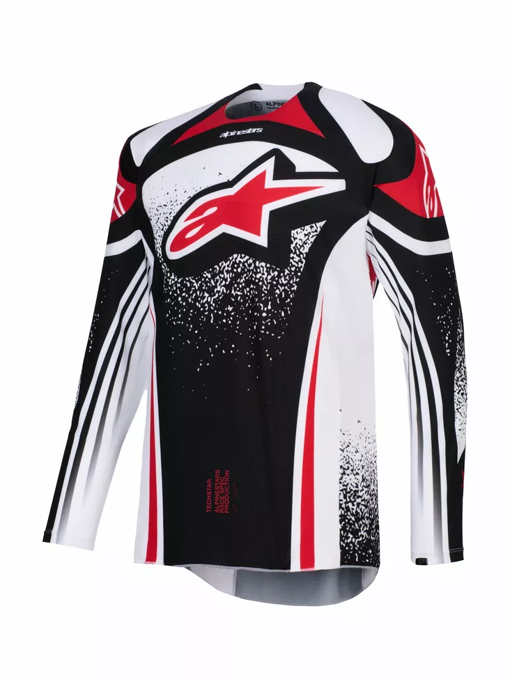 Alpinestars Paita Techstar Nomur Musta/Valkoinen/Punainen - Motocross paidat MX - D512776 - 1