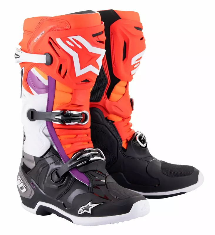 Alpinestars Saapas Tech 10 Musta/Punainen Fluo/Oranssi - Offroad ajosaappaat - D438326 - 1