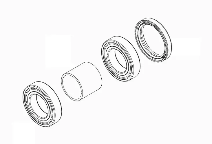 Camso R4S/T4S/X4S Hub axle S-Kit 2 Bearings - Mönkijän telasarjojen varaosat - D303456 - 1
