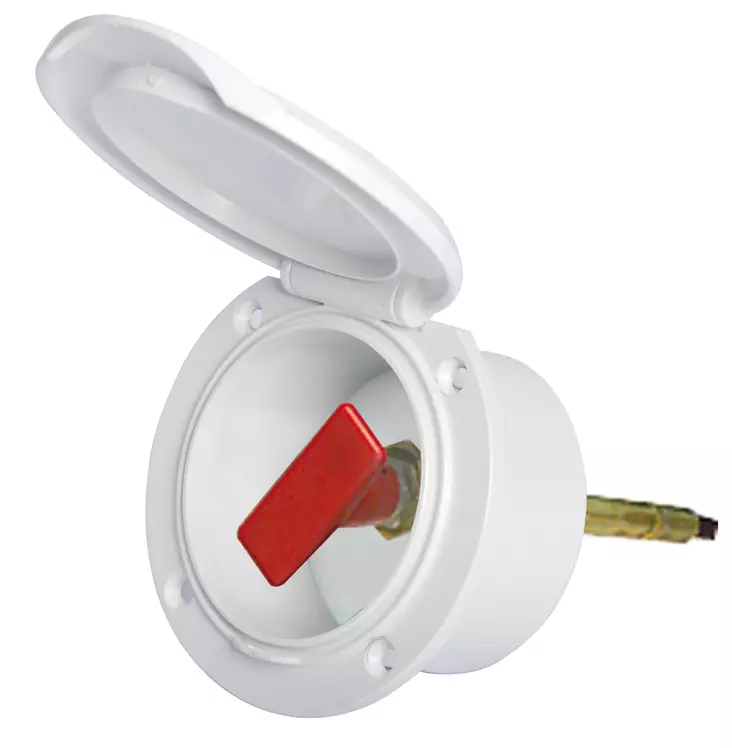 ClassicEvo white ABS compart w/FUEL STOP wording - Läpiviennit - D223746 - 1