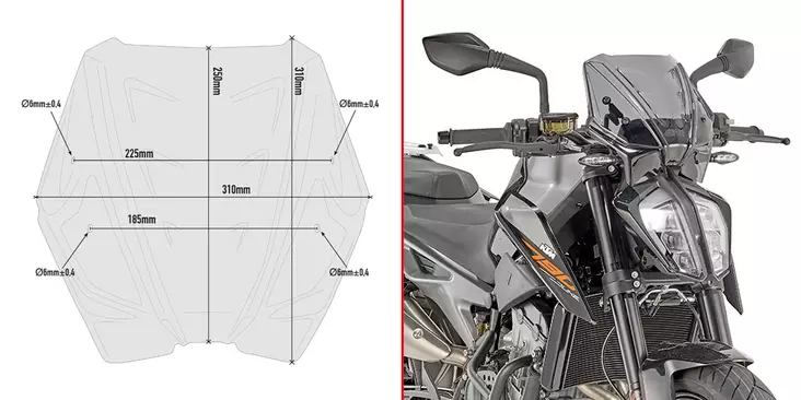 GIVI SPECIFIC SCREEN FUME' KTM - Moottoripyörän tuulisuojat - D332096 - 1