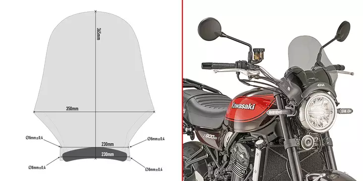 Givi Universal screen smoked 36.5 x 35 cm - Moottoripyörän tuulisuojat - D120946 - 1