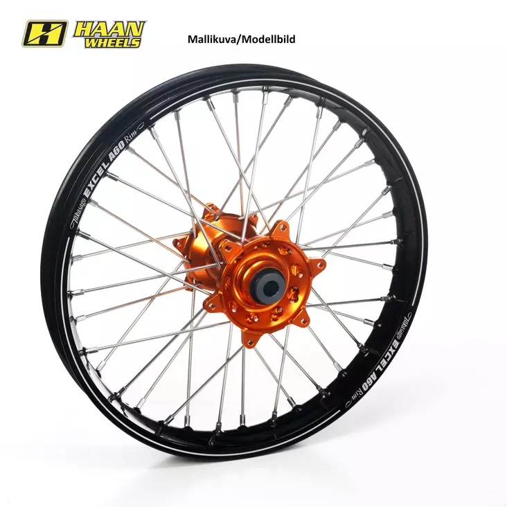 Haan wheel SX&SXF 95-12/EXC MODELS 95- 18-2,15 A60 ORANGE HUB/BLACK A60 RIM - Moottoripyörän täydelliset vanteet - D173156 - 1