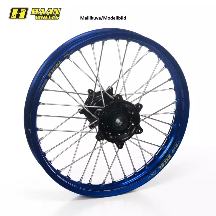 Haan wheel Tenere 700 21-1,85 BLACK HUB/BLUE RIM - Moottoripyörän täydelliset vanteet - D453226 - 1