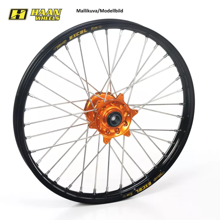 Haan Wh F. fits for SX85 12-.. 19"-1,60 Black Rim Orange Hub - Moottoripyörän täydelliset vanteet - D528496 - 1