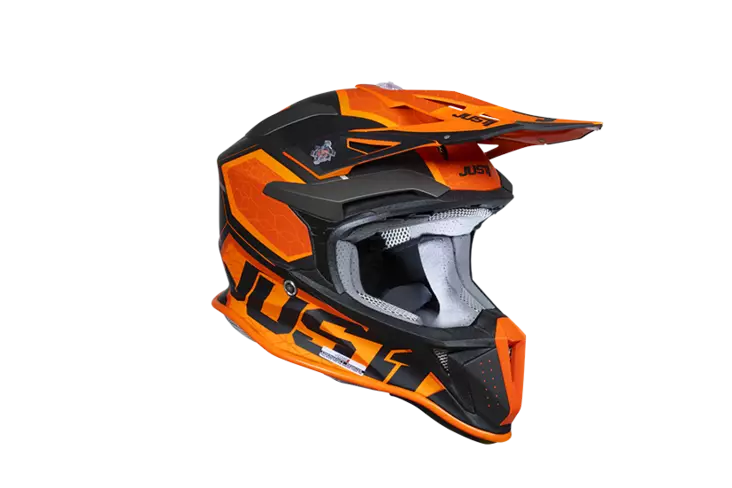 Just1 Kypärä J-18 F Hexa Oranssi/Titanium/Musta - Offroad-kypärät - D444896 - 1