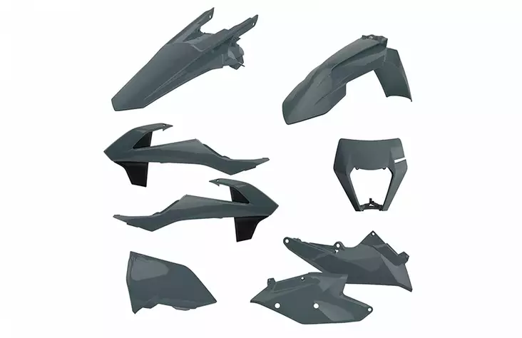 Polisport kit enduro w/mask KTM EXC/EXC-F(17-19) Nardo Grey (1) - Moottoripyörän muovisarjat - D343606 - 1
