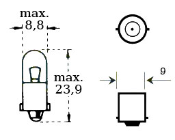 Polttimo 12v 2w Ba 9s - Polttimot - D495146 - 1