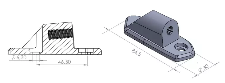 Puig Adapter Left Side Hi-Tech I,Ii,Iii,F1,Gt C/N - Moottoripyörän ruuvit & kiinikkeet - D302606 - 1
